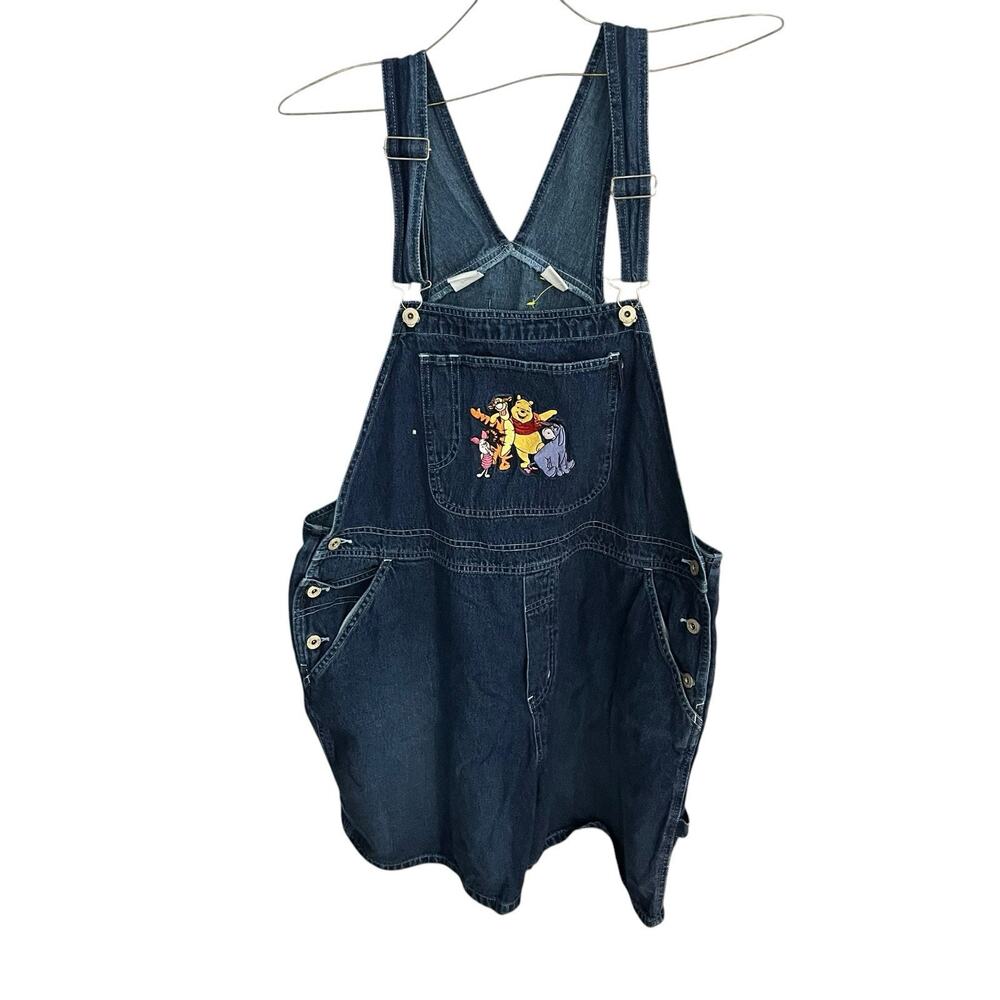 VTG Winnie the Pooh Eeyore Disney Plus Shortall Bib Overall Women’s 20W Denim